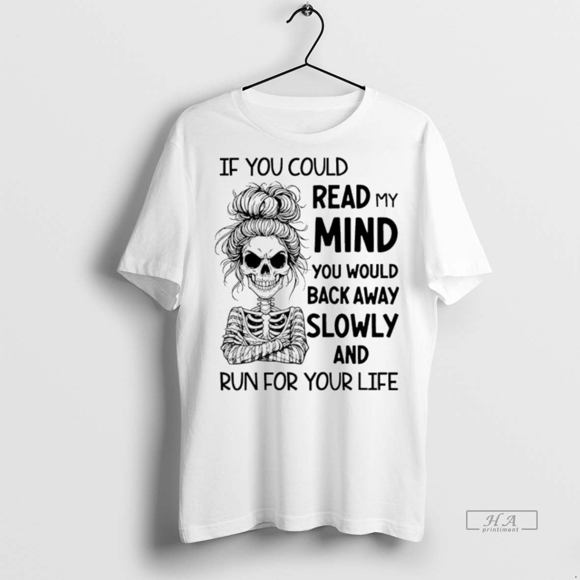 Trendy Official Skeleton Girl If You Could Read My - Adult & Kids T-Shirts, Sweatshirts & Hoodies apparel design preview 1