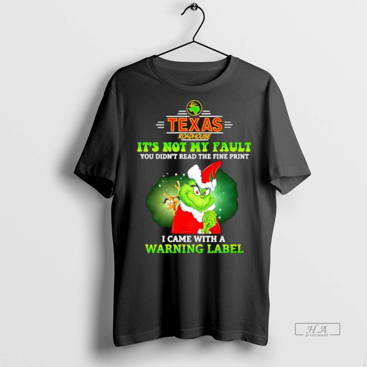 Trendy Official Texas Roadhouse X Grinch Its Not My - Adult & Kids T-Shirts, Sweatshirts & Hoodies apparel design preview 1