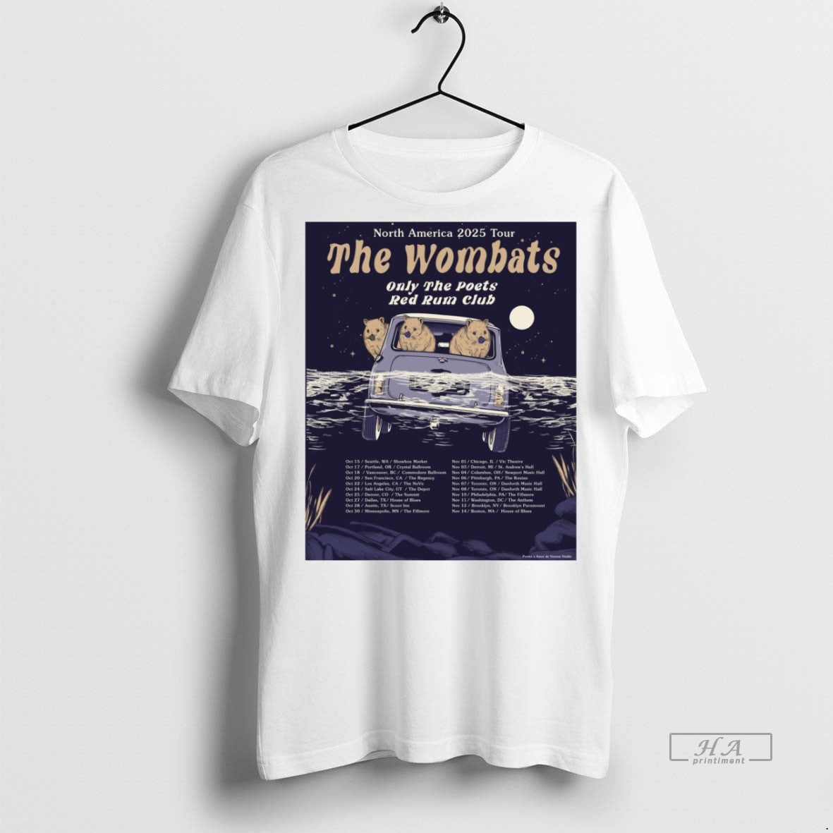 Trendy Official The Wombats North America 2025 Tour - Adult & Kids T-Shirts, Sweatshirts & Hoodies apparel design preview 1