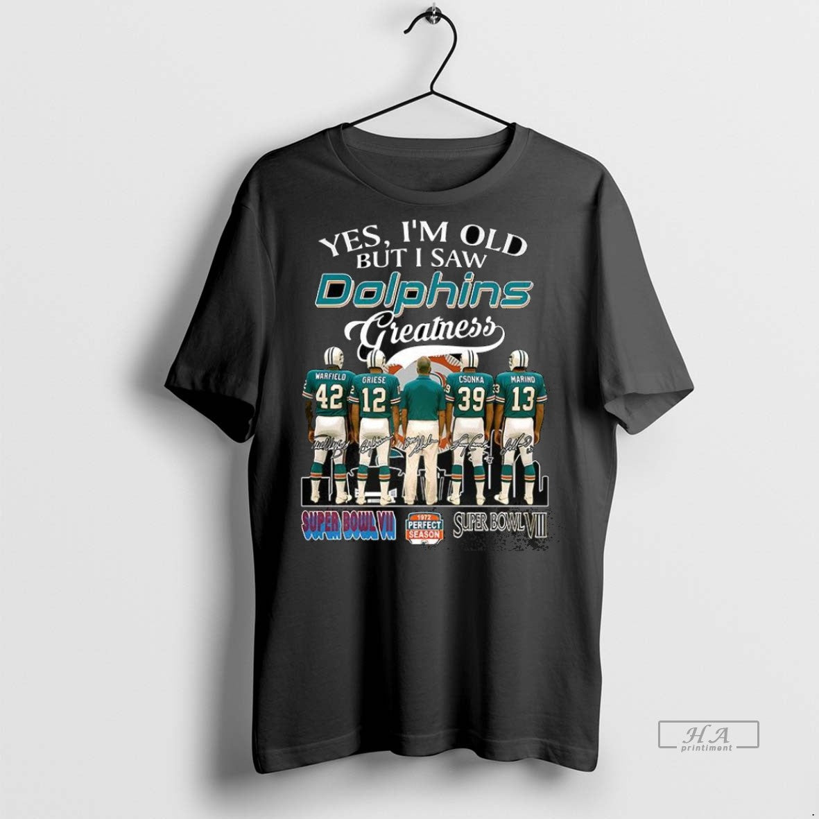 Trendy Official Yes Im Old But I Saw Miami Dolphins - Adult & Kids T-Shirts, Sweatshirts & Hoodies apparel design preview 1