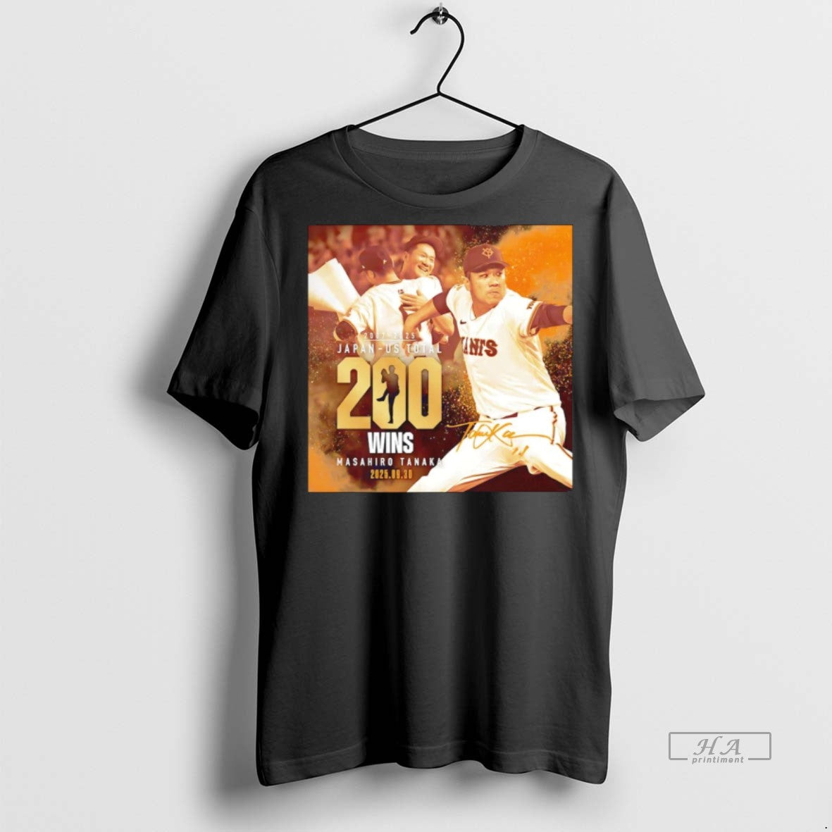 Trendy Official Yomiuri Giants Masahiro Tanaka 200th - Adult & Kids T-Shirts, Sweatshirts & Hoodies apparel design preview 1