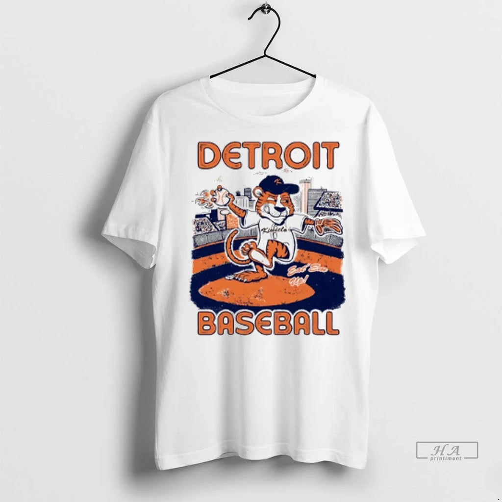 Trendy Officials Detroit Baseball Mascot Eat Em Up - Adult & Kids T-Shirts, Sweatshirts & Hoodies apparel design preview 1