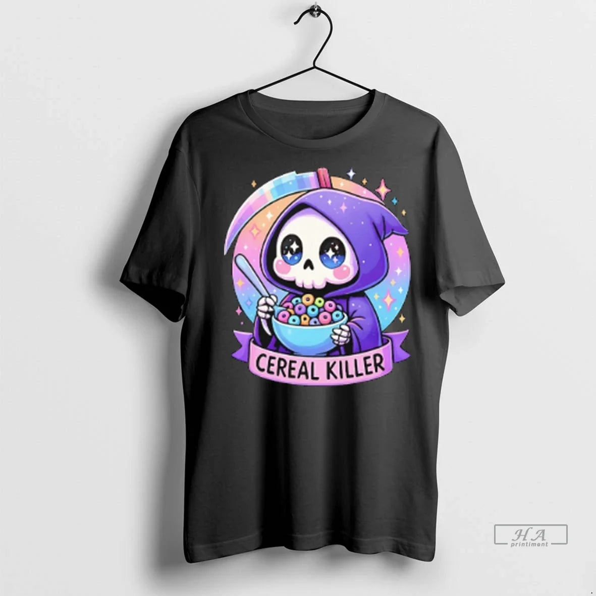 Trendy Officials Skeleton Death Cereal Killer Cartoon - Adult & Kids T-Shirts, Sweatshirts & Hoodies apparel design preview 1