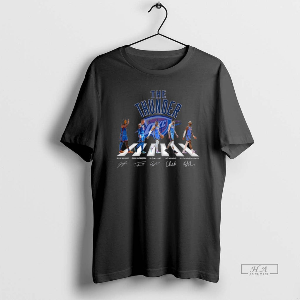 Trendy Oklahoma City Thunder Abbey Road Signature - Adult & Kids T-Shirts, Sweatshirts & Hoodies apparel design preview 1