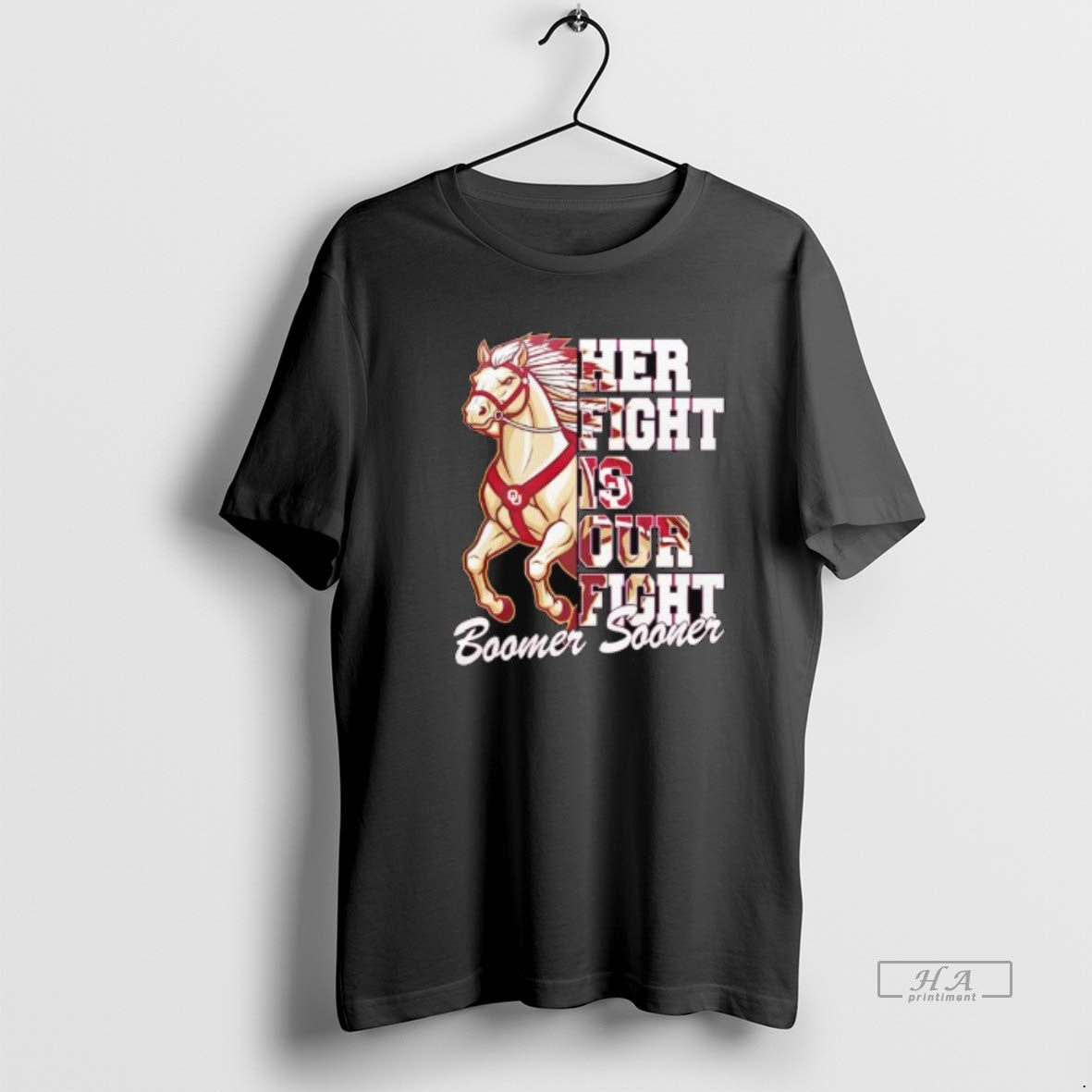 Trendy Oklahoma Sooners Tackle Cancer Her Fight Is - Adult & Kids T-Shirts, Sweatshirts & Hoodies apparel design preview 1