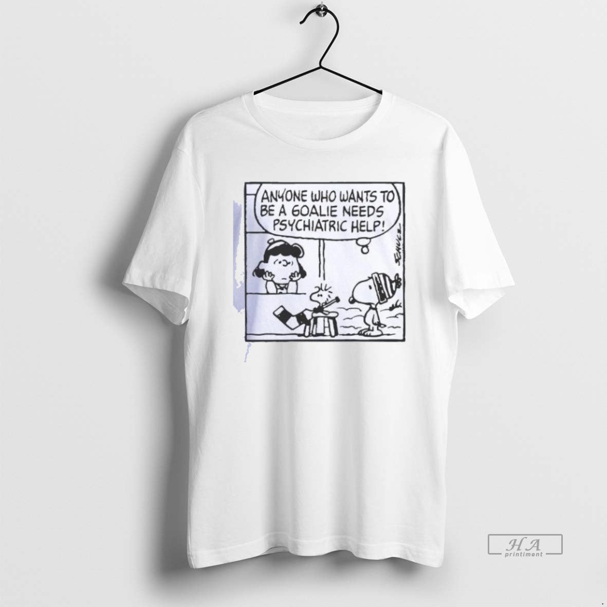 Trendy Peanuts X Usa Hockey Woodstock Goalie Anyone - Adult & Kids T-Shirts, Sweatshirts & Hoodies apparel design preview 1