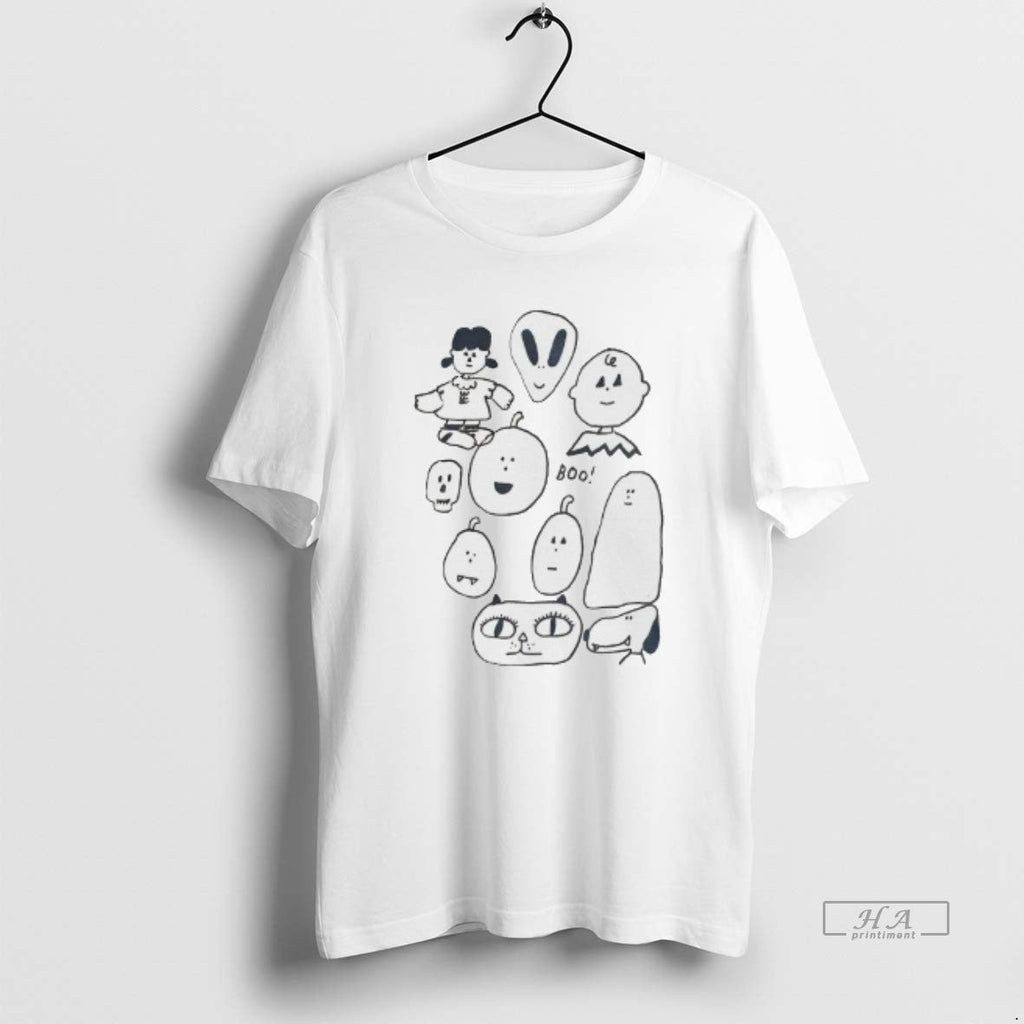 Trendy Peanuts Characters X Alien Boo - Adult & Kids T-Shirts, Sweatshirts & Hoodies apparel design preview 1