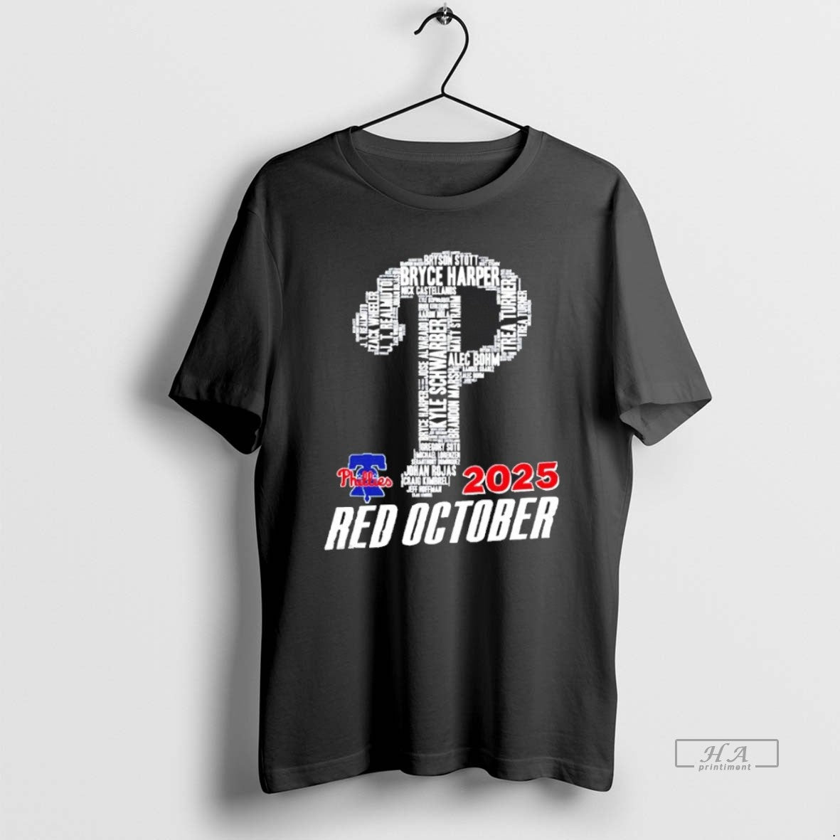 Trendy Philadelphia Phillies 2025 Red October Player - Adult & Kids T-Shirts, Sweatshirts & Hoodies apparel design preview 1