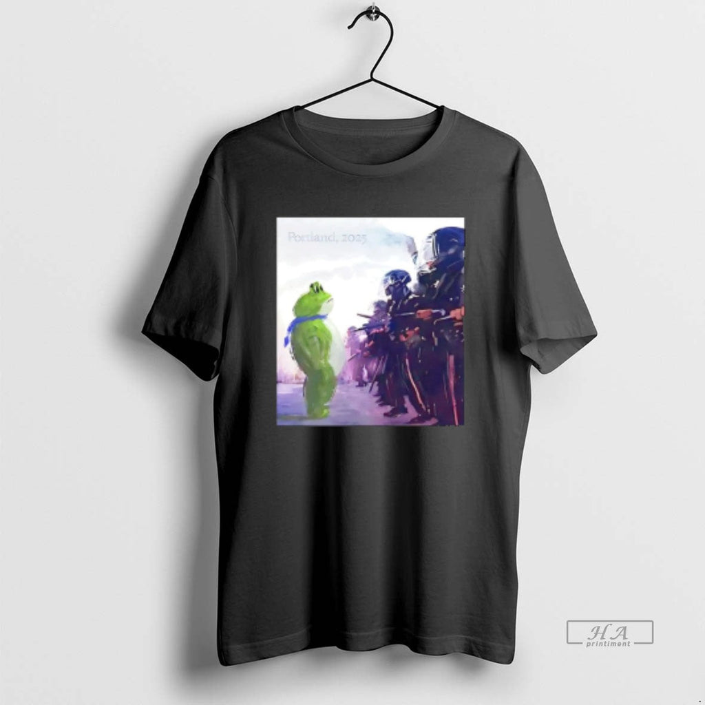 Trendy Portland Frog Protest 2025 Anti Trump Art - Adult & Kids T-Shirts, Sweatshirts & Hoodies apparel design preview 1