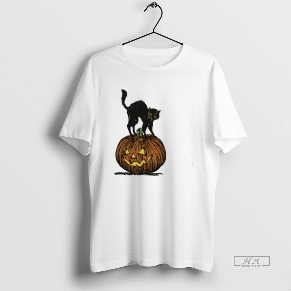 Trendy Pumpkin Cat Halloween 2025 - Adult & Kids T-Shirts, Sweatshirts & Hoodies apparel design preview 1