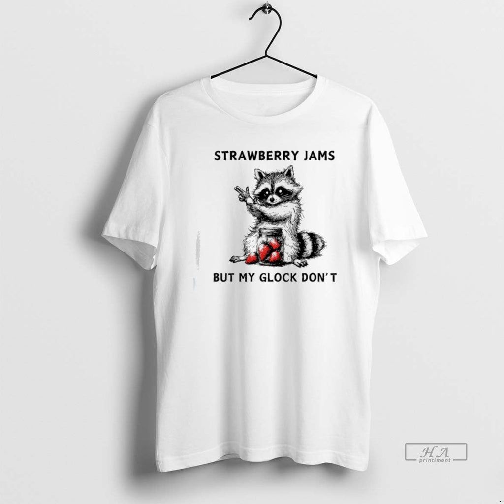Trendy Racccoon Strawberry Jams But My Gloock Dont - Adult & Kids T-Shirts, Sweatshirts & Hoodies apparel design preview 1