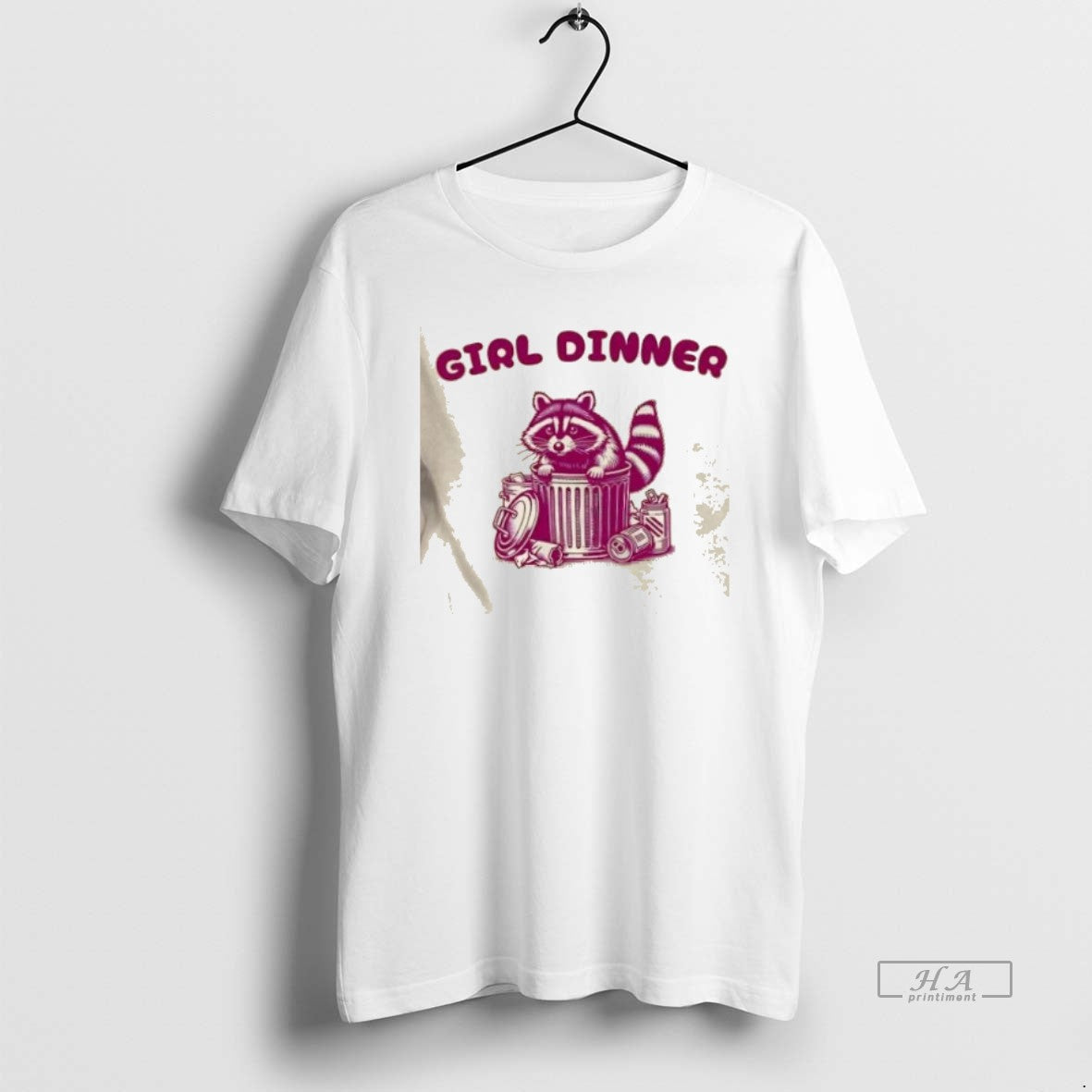 Trendy Raccoon Trash Girl Dinner - Adult & Kids T-Shirts, Sweatshirts & Hoodies apparel design preview 1
