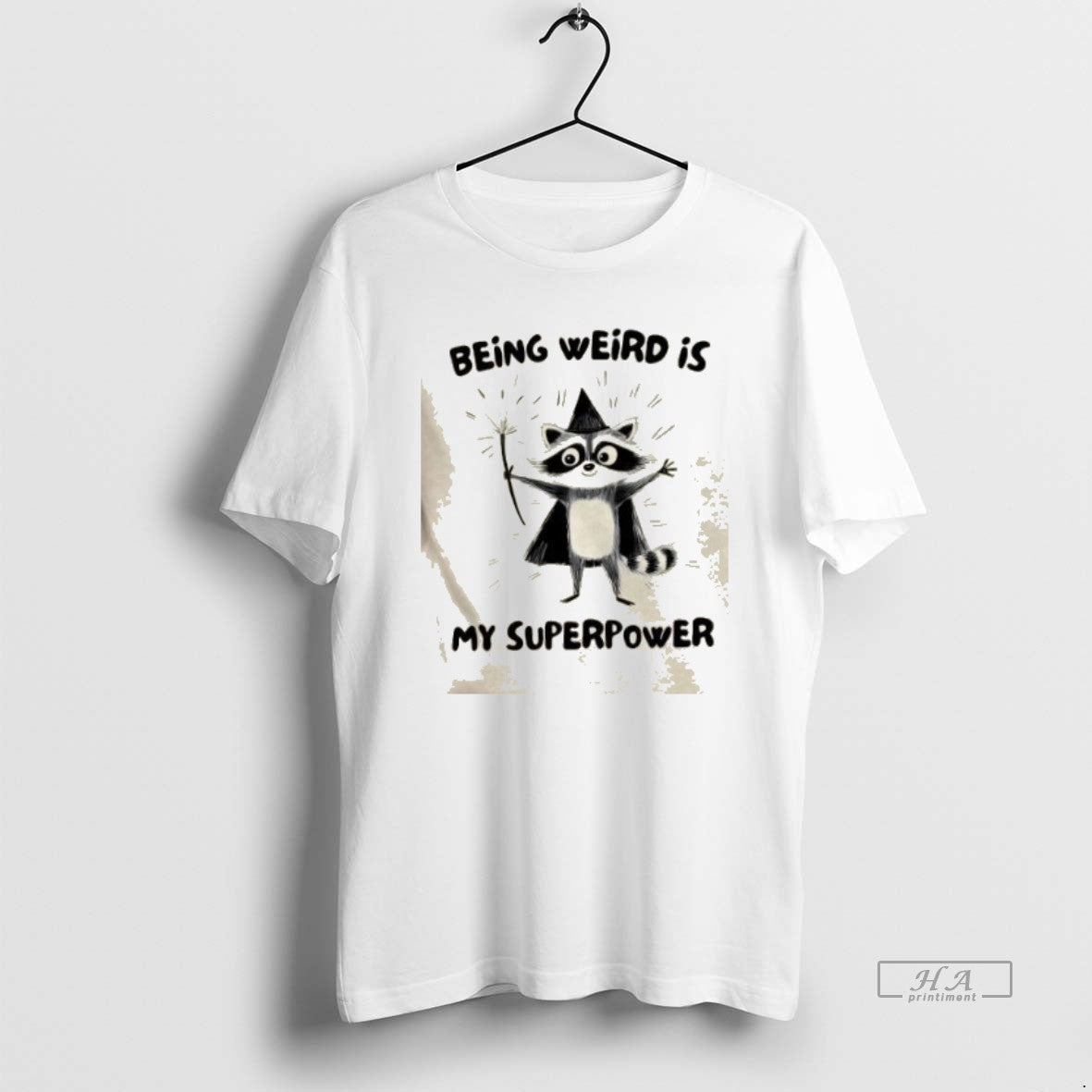 Trendy Raccoon Wizard Being Weird Is My Superpower - Adult & Kids T-Shirts, Sweatshirts & Hoodies apparel design preview 1