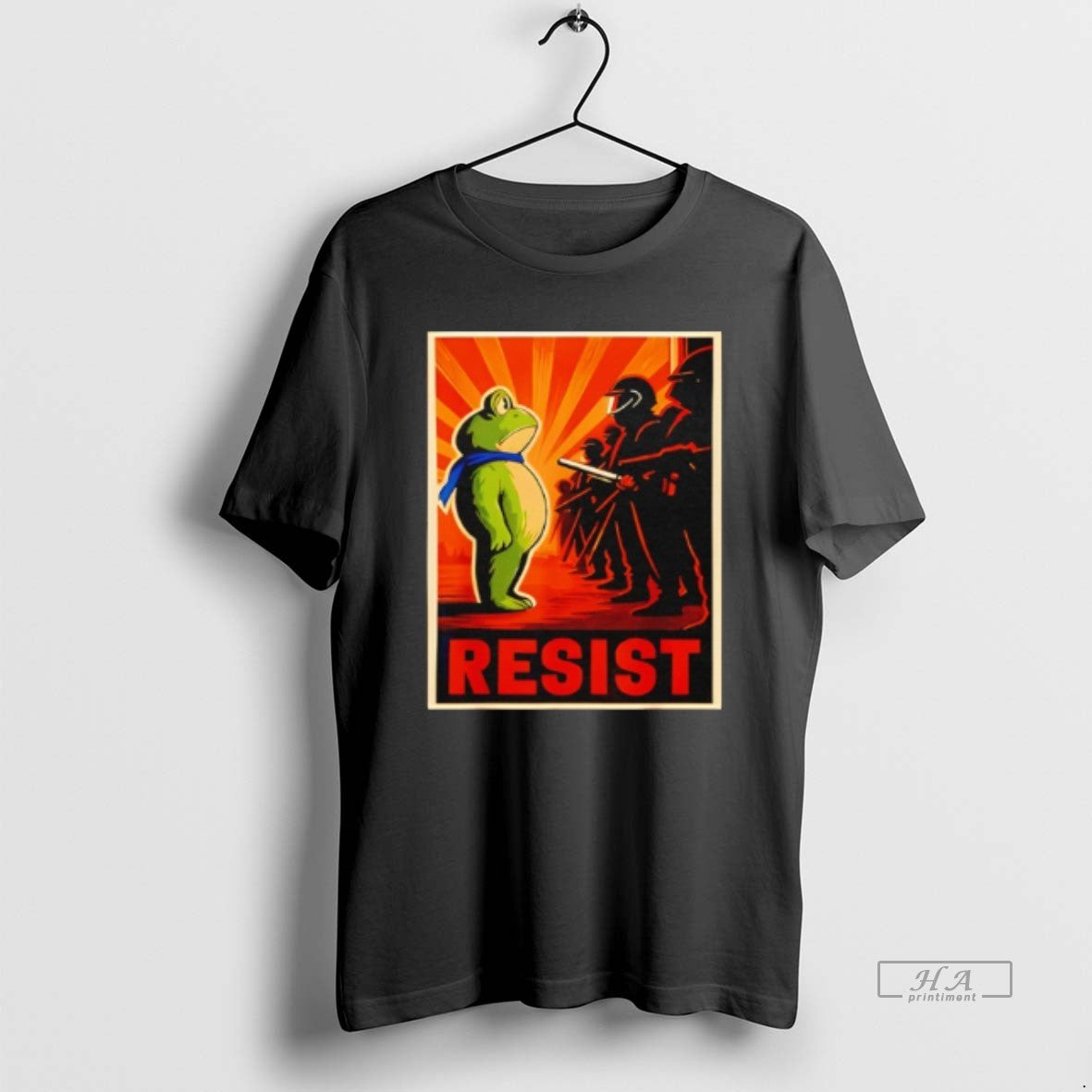 Trendy Resist Frog Portland Protest Retro - Adult & Kids T-Shirts, Sweatshirts & Hoodies apparel design preview 1