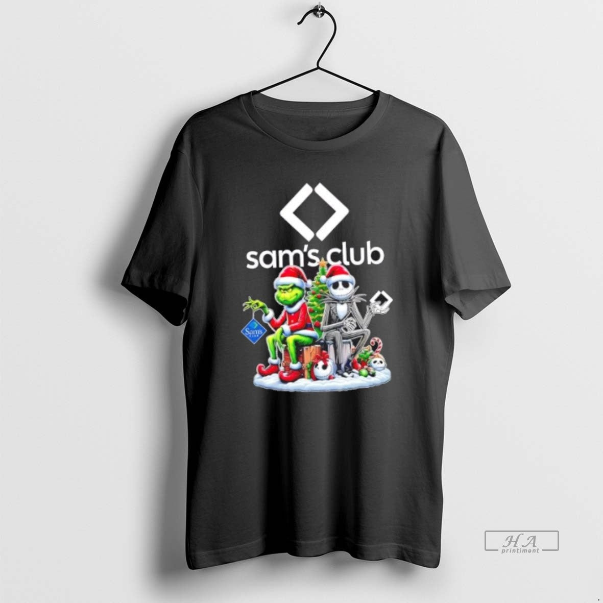 Trendy Sams Club X Grinch And Jack Skellington - Adult & Kids T-Shirts, Sweatshirts & Hoodies apparel design preview 1