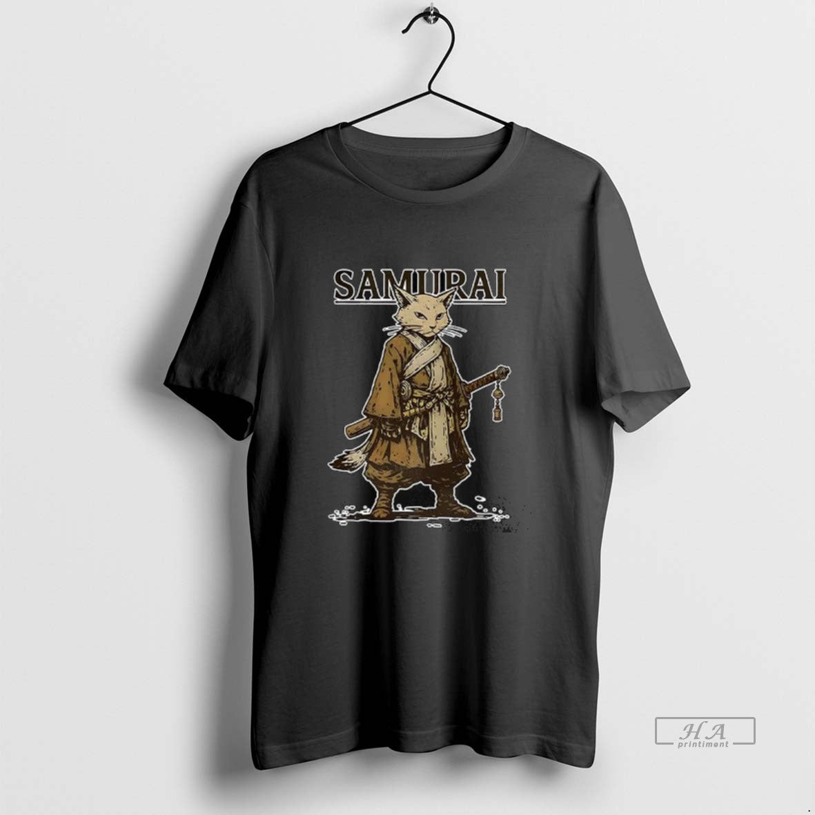 Trendy Samurai Cat Japan Japanese Warrior - Adult & Kids T-Shirts, Sweatshirts & Hoodies apparel design preview 1
