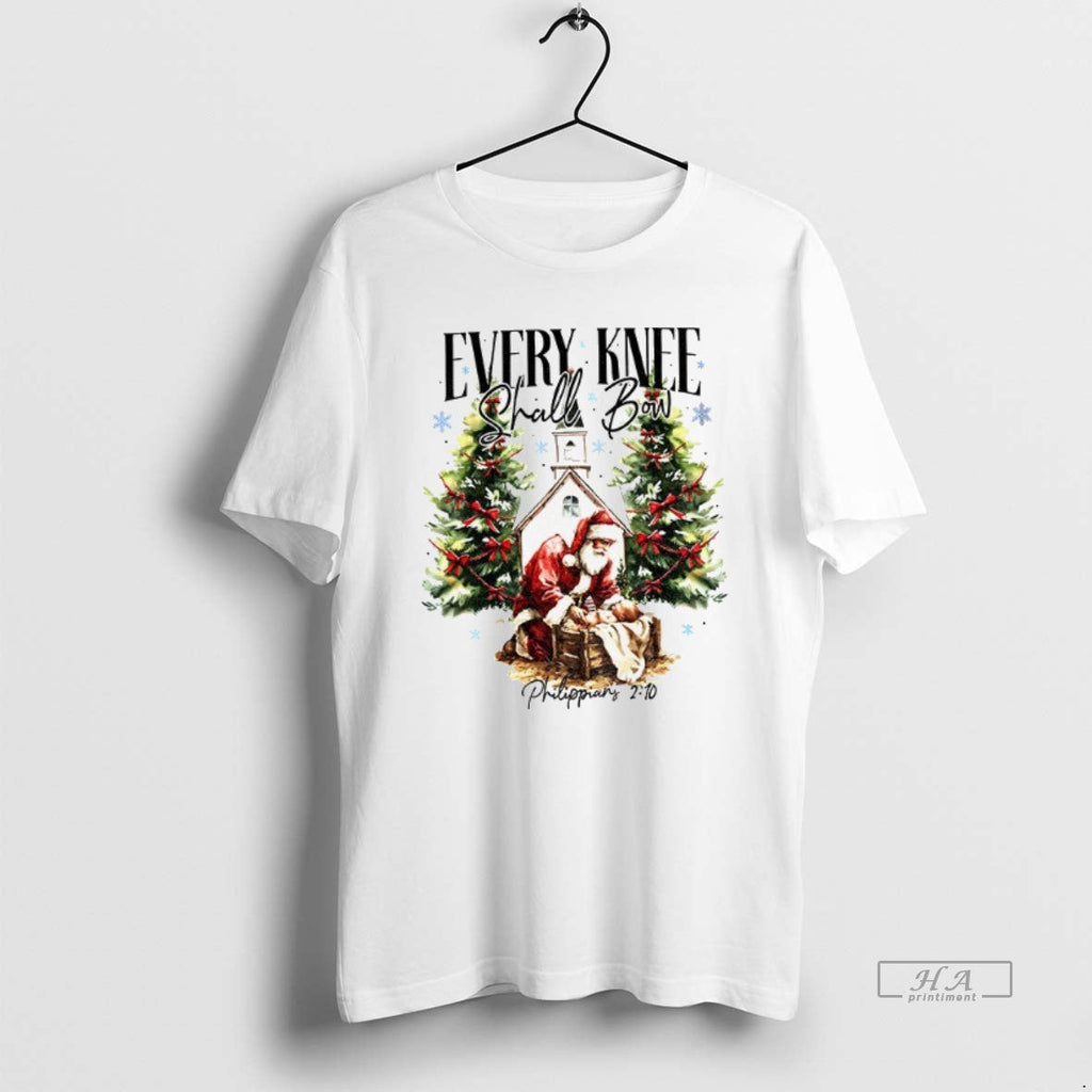 Trendy Santa Claus Every Knee Shall Bow Christmas - Adult & Kids T-Shirts, Sweatshirts & Hoodies apparel design preview 1