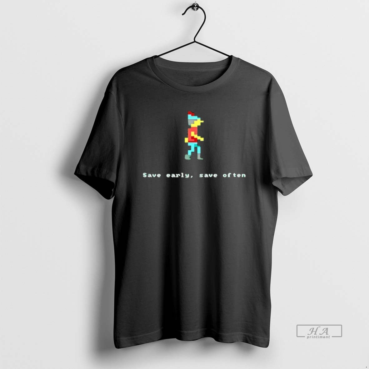 Trendy Save Early Often Pixel - Adult & Kids T-Shirts, Sweatshirts & Hoodies apparel design preview 1