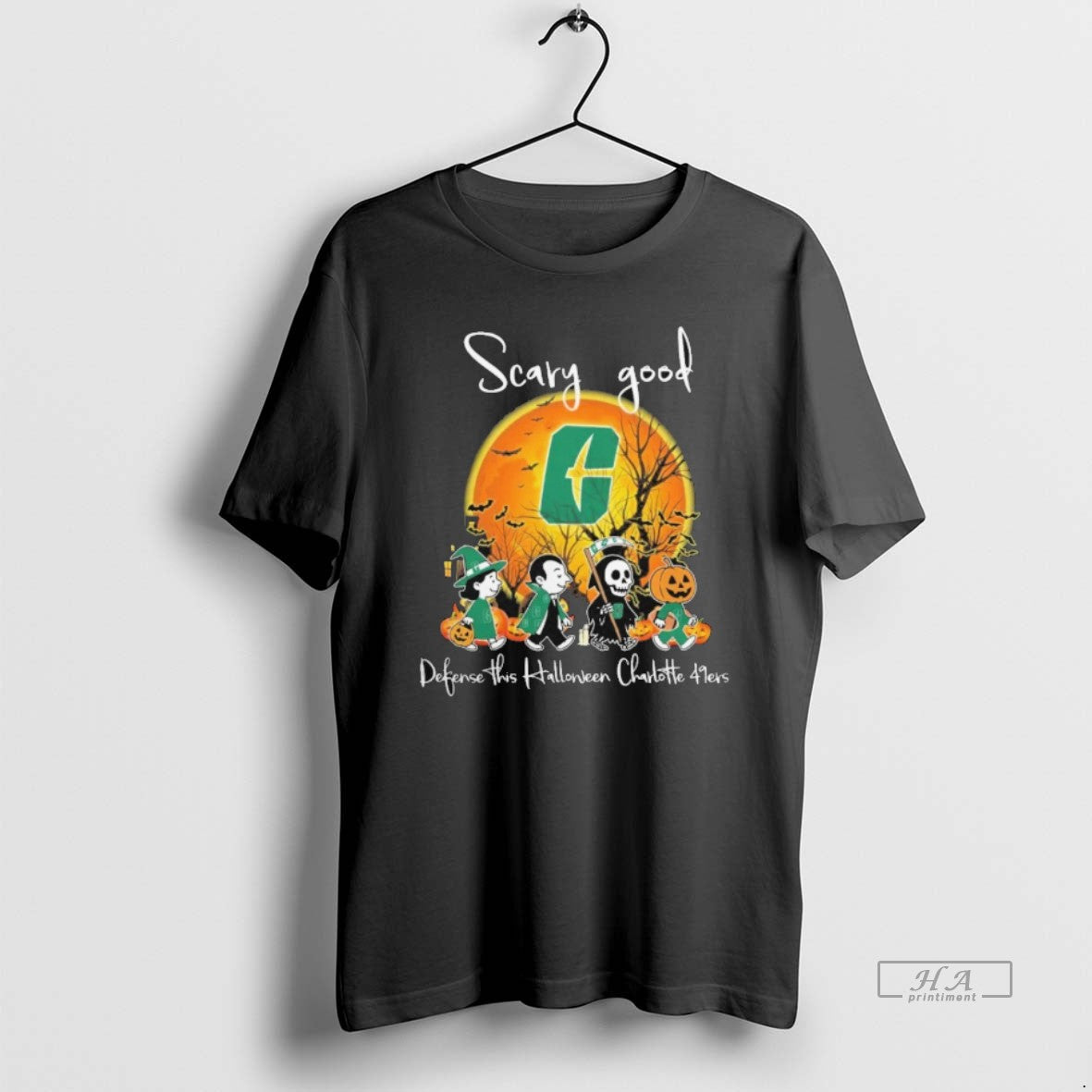 Trendy Scary Good Defense This Halloween Charlotte - Adult & Kids T-Shirts, Sweatshirts & Hoodies apparel design preview 1