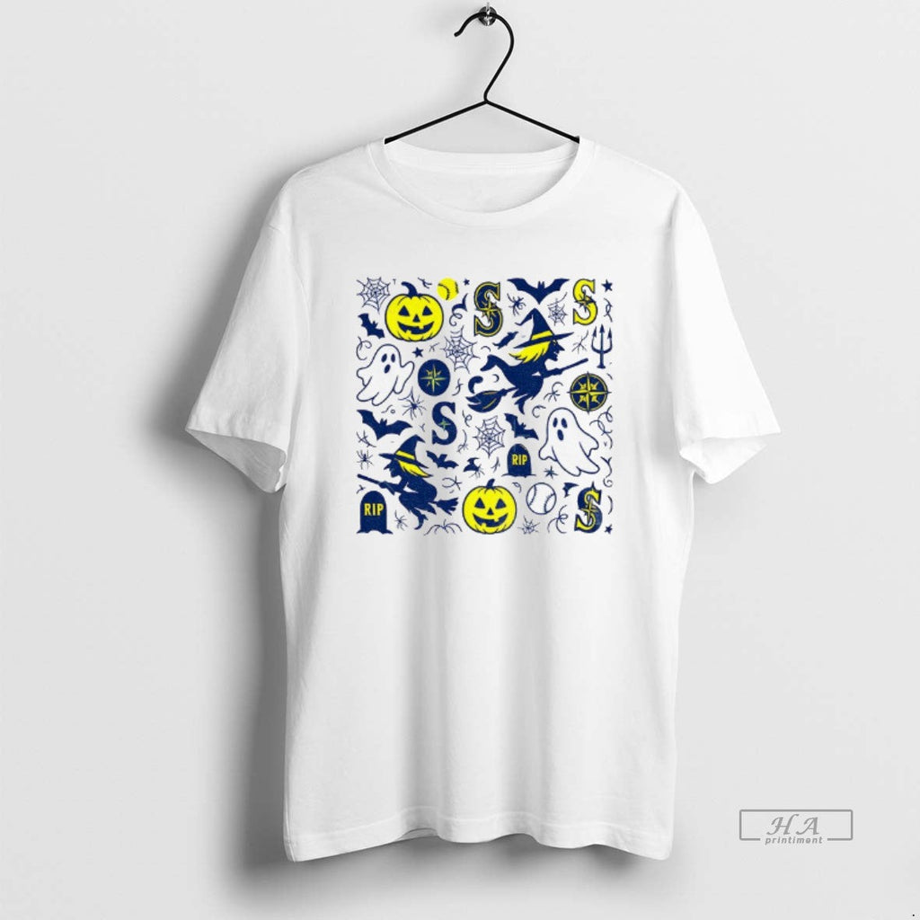 Trendy Seattle Mariners Inspired Modern Halloween - Adult & Kids T-Shirts, Sweatshirts & Hoodies apparel design preview 1
