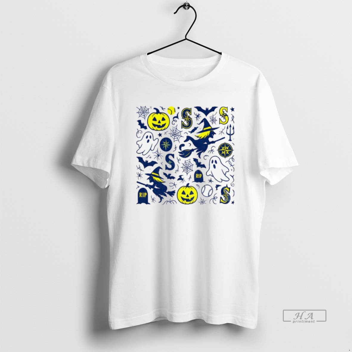Trendy Seattle Mariners Inspired Modern Halloween - Adult & Kids T-Shirts, Sweatshirts & Hoodies apparel design preview 1