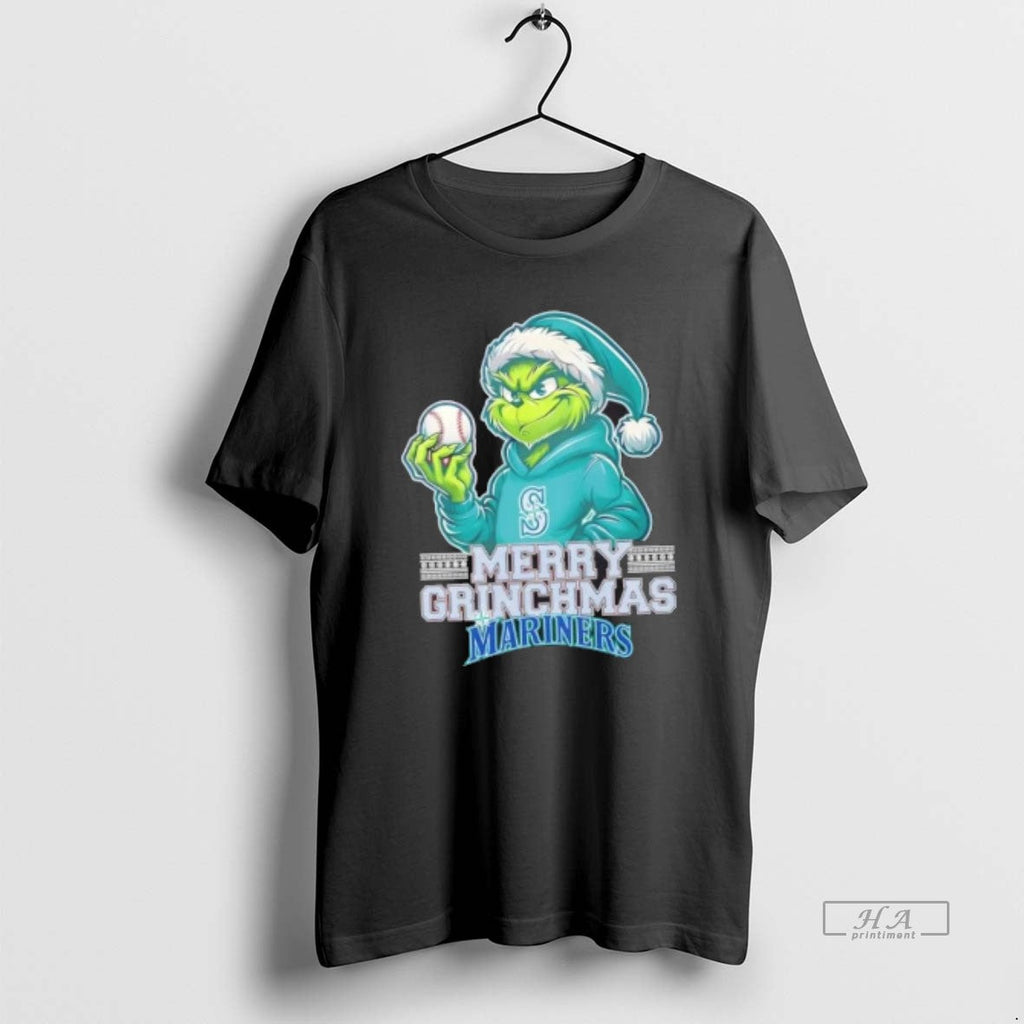 Trendy Seattle Mariners Merry Grinchmas - Adult & Kids T-Shirts, Sweatshirts & Hoodies apparel design preview 1