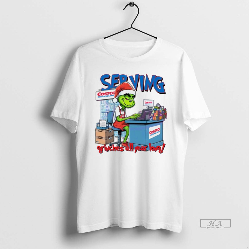 Trendy Serving Grinches All Year Long Christmas - Adult & Kids T-Shirts, Sweatshirts & Hoodies apparel design preview 1