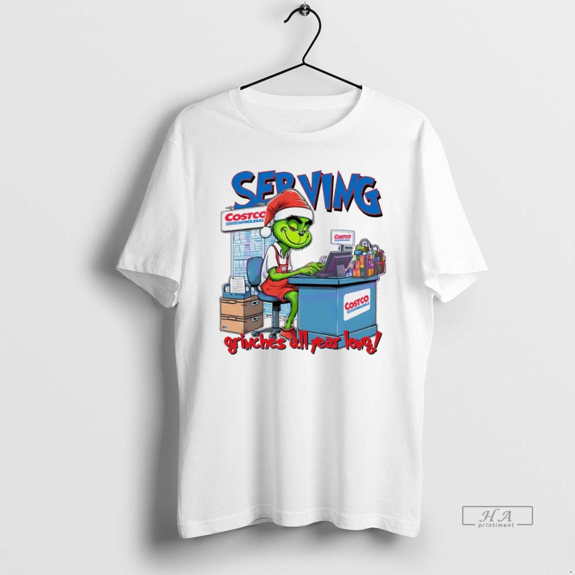 Trendy Serving Grinches All Year Long Christmas - Adult & Kids T-Shirts, Sweatshirts & Hoodies apparel design preview 1