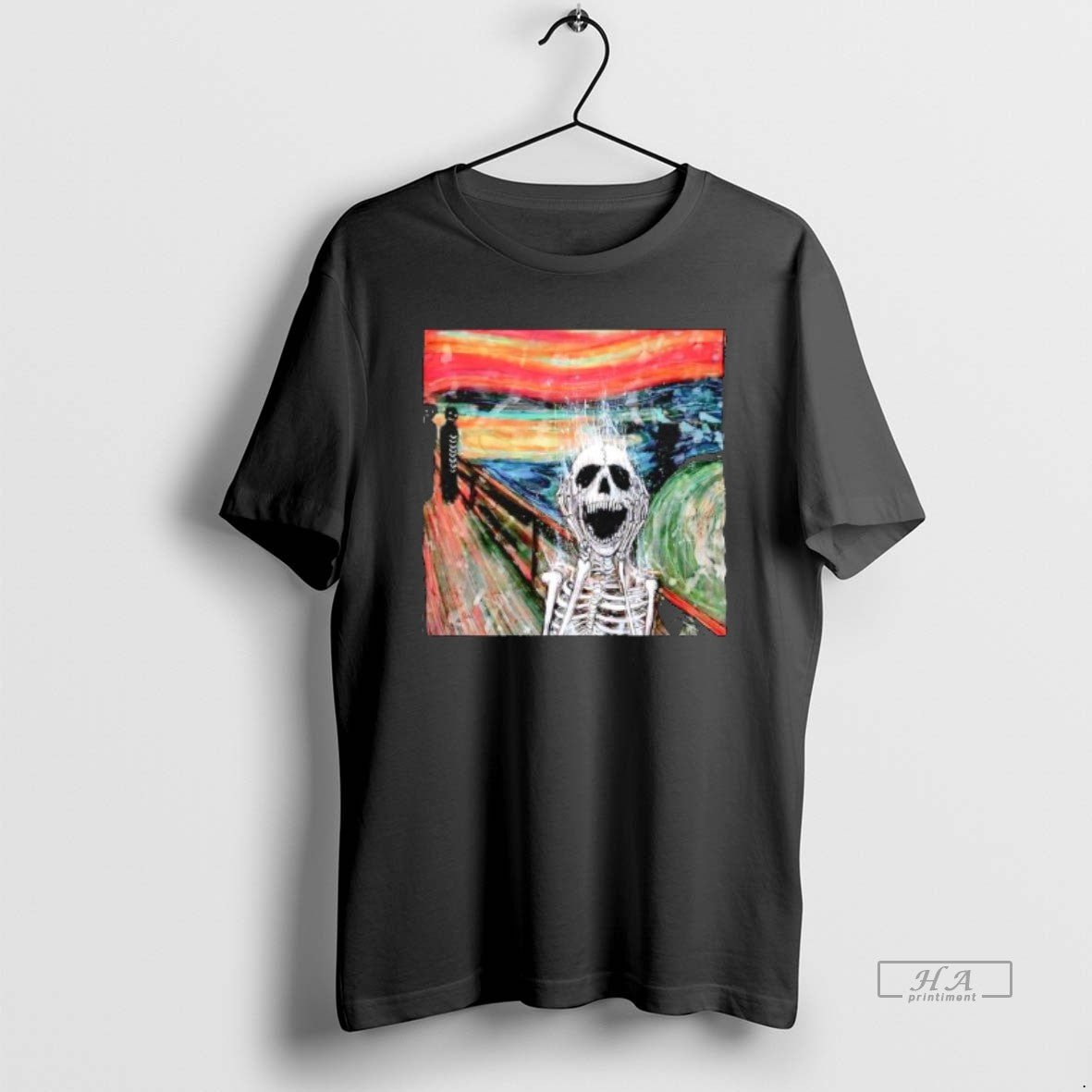 Trendy Skeleton The Scream Edvard Munchs Famous - Adult & Kids T-Shirts, Sweatshirts & Hoodies apparel design preview 1