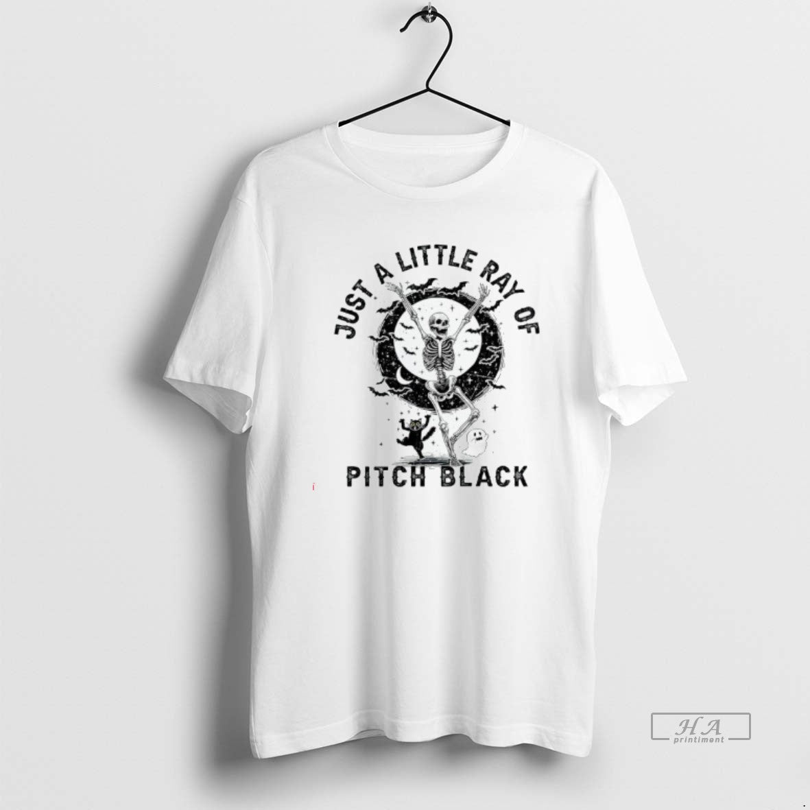 Trendy Skeleton Just A Little Ray Of Pitch Black - Adult & Kids T-Shirts, Sweatshirts & Hoodies apparel design preview 1