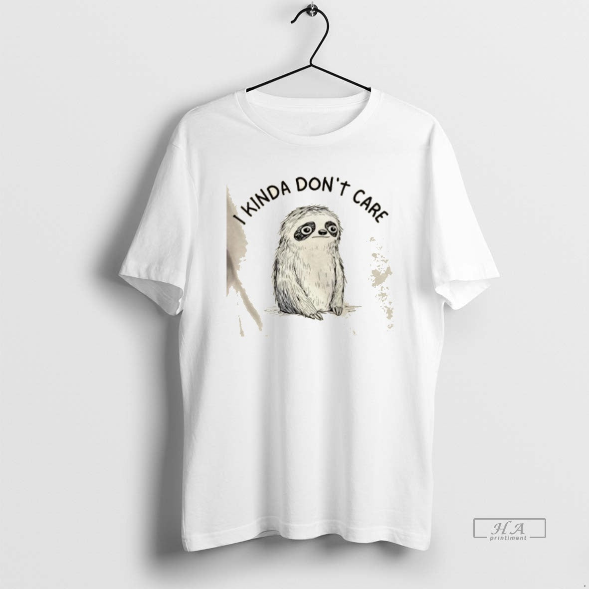 Trendy Sloth I Kinda Dont Care - Adult & Kids T-Shirts, Sweatshirts & Hoodies apparel design preview 1