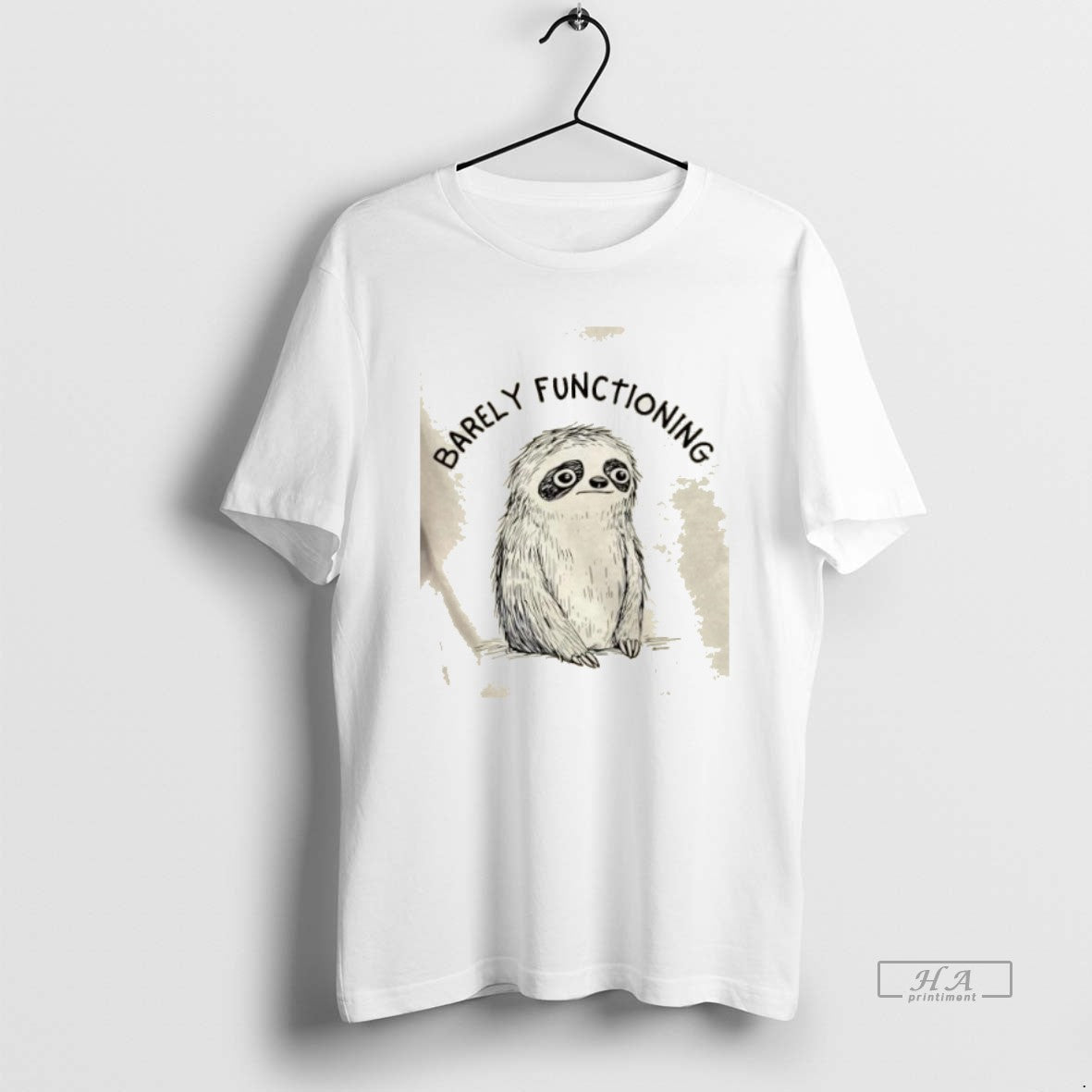 Trendy Sloth Barely Functioning - Adult & Kids T-Shirts, Sweatshirts & Hoodies apparel design preview 1