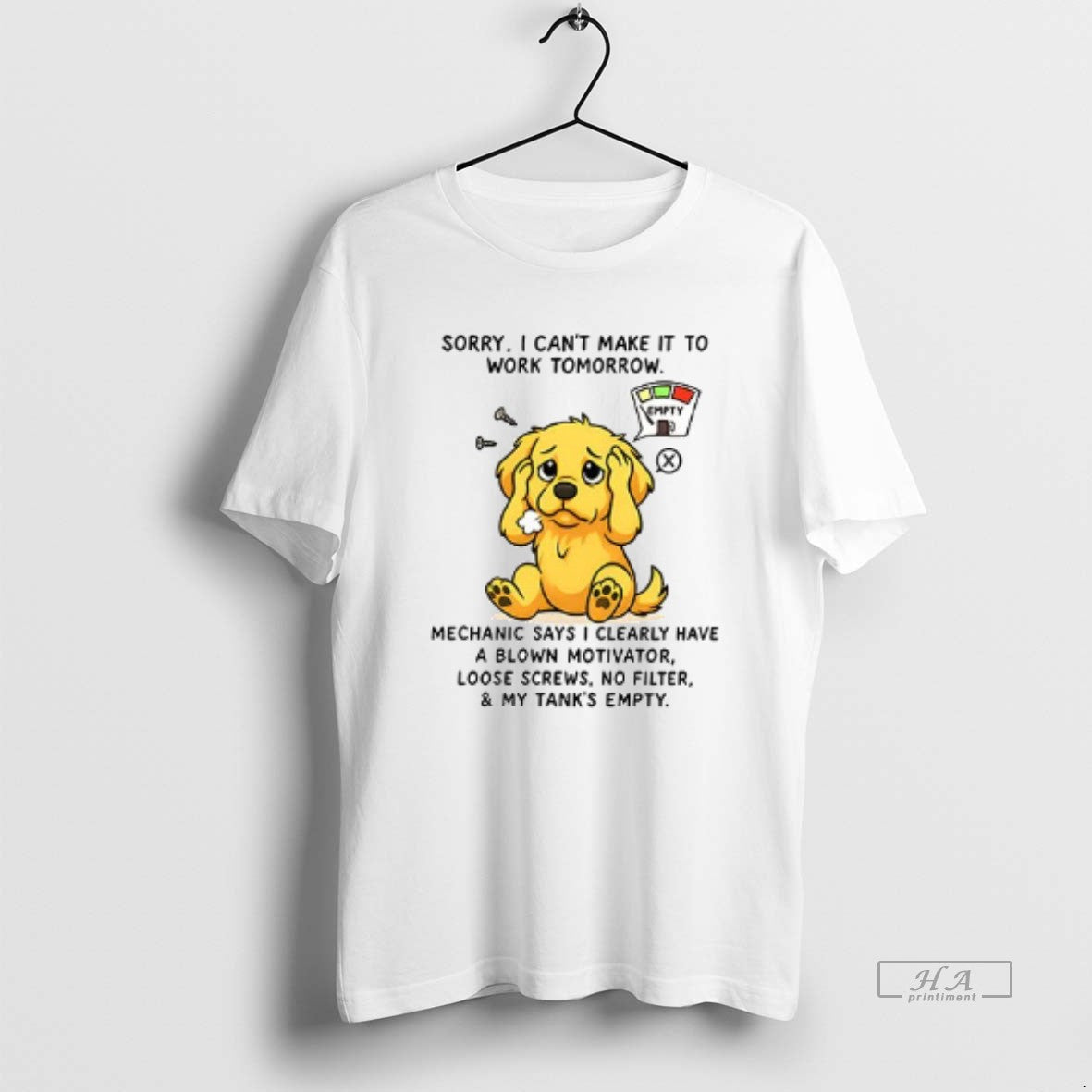Trendy Sorry I Cant Make It To Work Tomorrow Golden - Adult & Kids T-Shirts, Sweatshirts & Hoodies apparel design preview 1