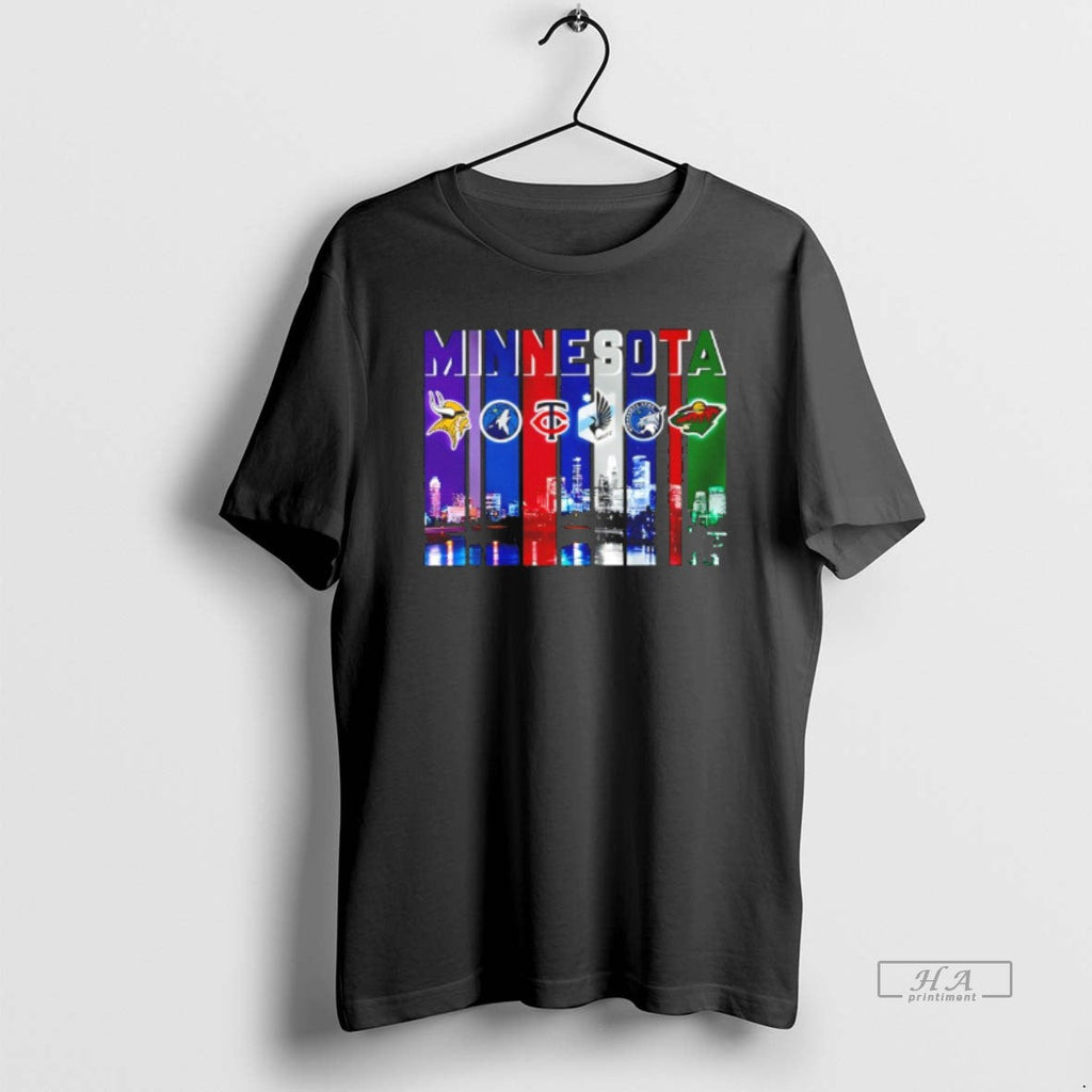 Trendy Sports In Minnesota City Skyline - Adult & Kids T-Shirts, Sweatshirts & Hoodies apparel design preview 1
