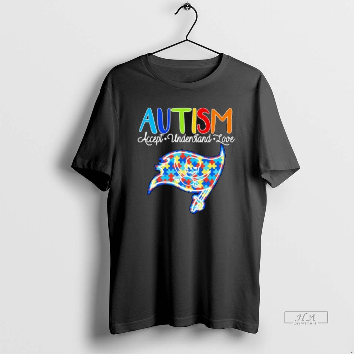 Trendy Tampa Bay Buccaneers Autism Accept Understand - Adult & Kids T-Shirts, Sweatshirts & Hoodies apparel design preview 1