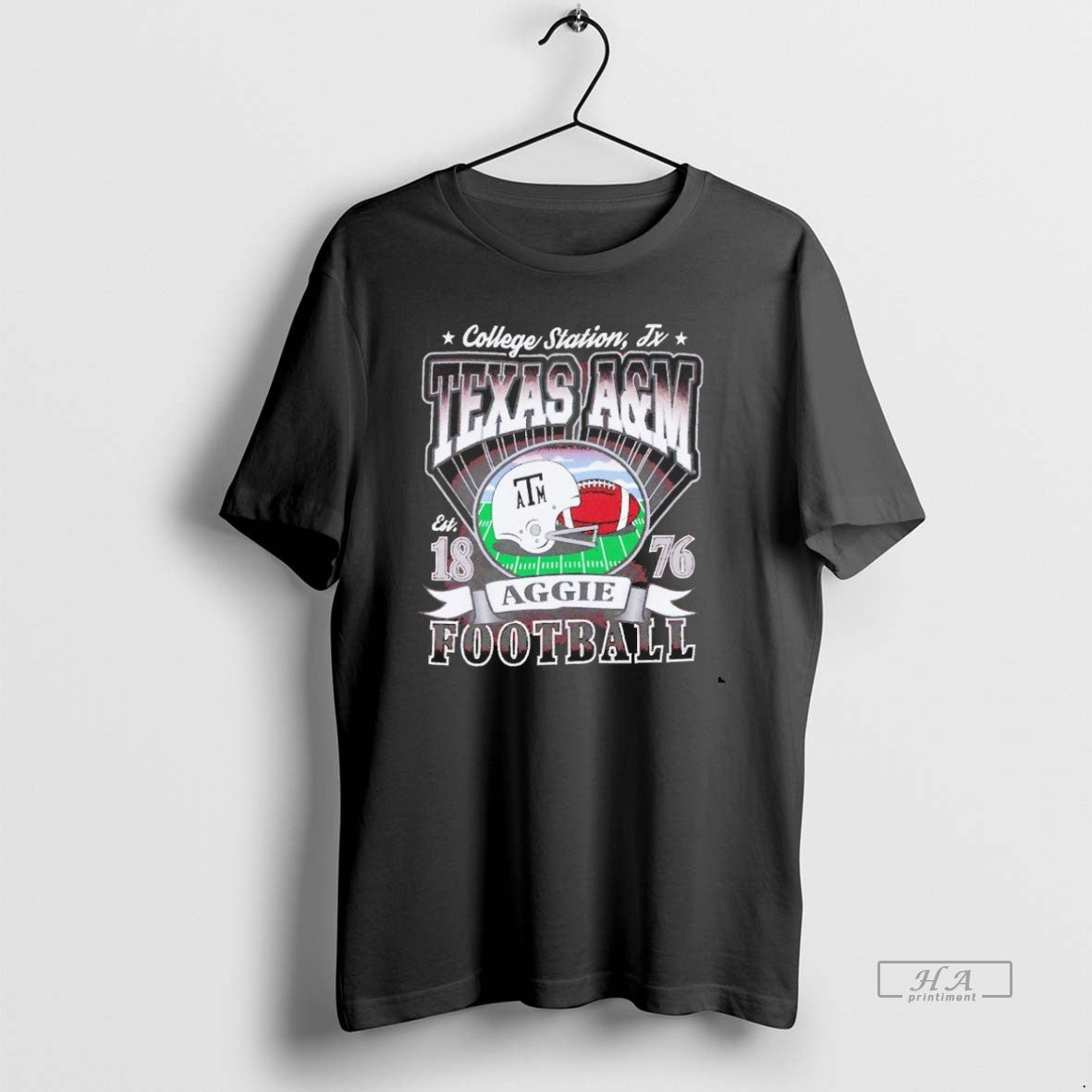 Trendy Texas Am Aggies Football Helmet Est 1876 - Adult & Kids T-Shirts, Sweatshirts & Hoodies apparel design preview 1
