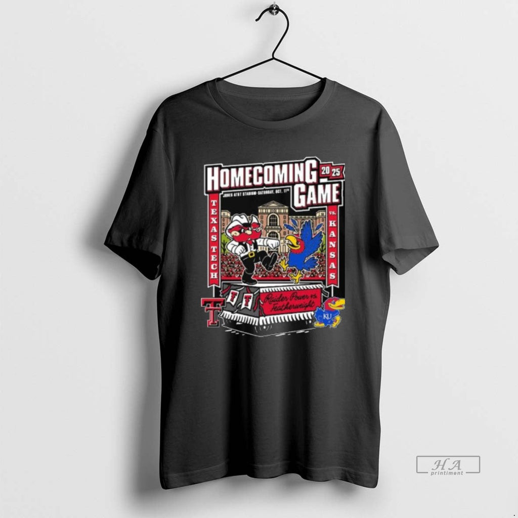 Trendy Texas Tech Red Raiders Vs Kansas Jayhawks - Adult & Kids T-Shirts, Sweatshirts & Hoodies apparel design preview 1
