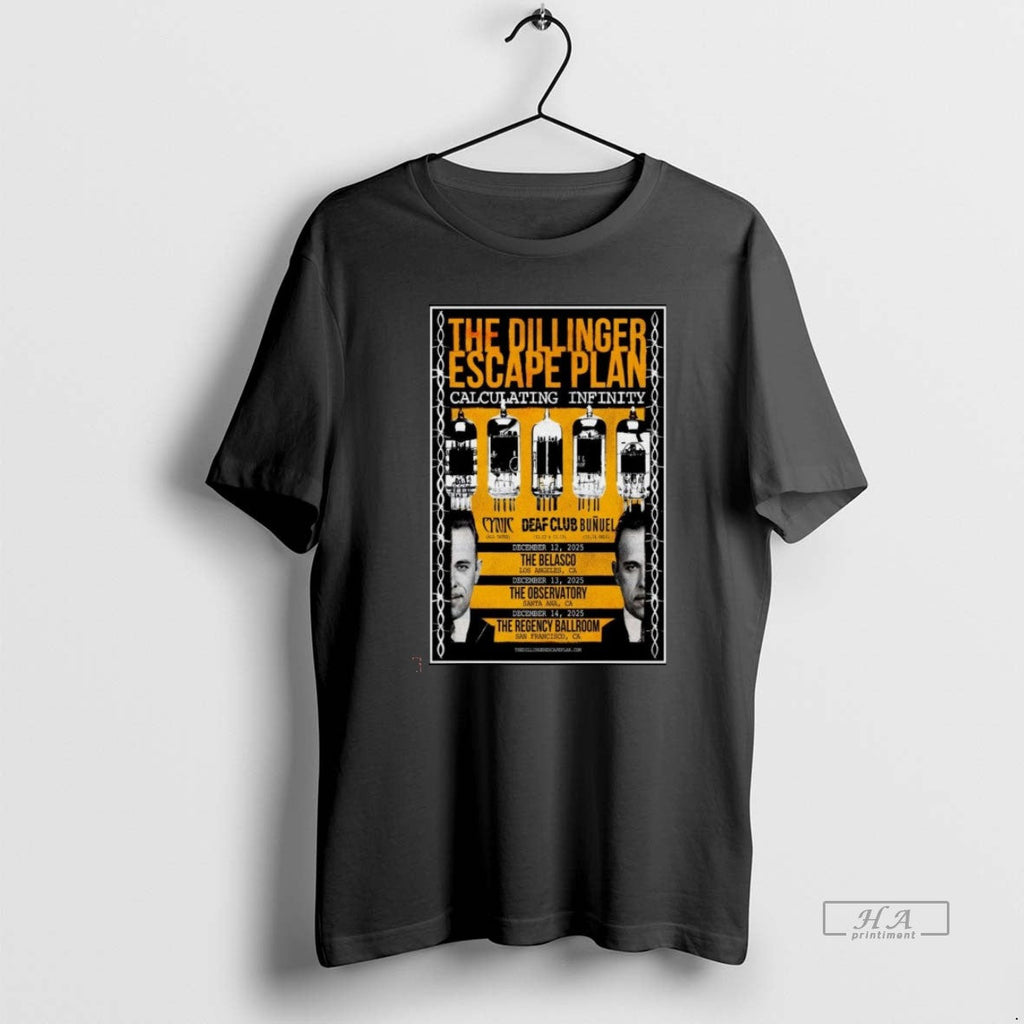 Trendy The Dillinger Escape Plan California December - Adult & Kids T-Shirts, Sweatshirts & Hoodies apparel design preview 1