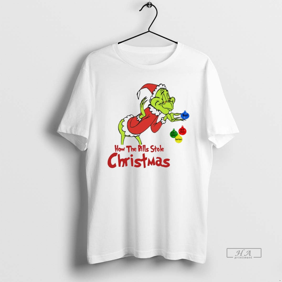Trendy The Grinch How Bills Stole Christmas White - Adult & Kids T-Shirts, Sweatshirts & Hoodies apparel design preview 1