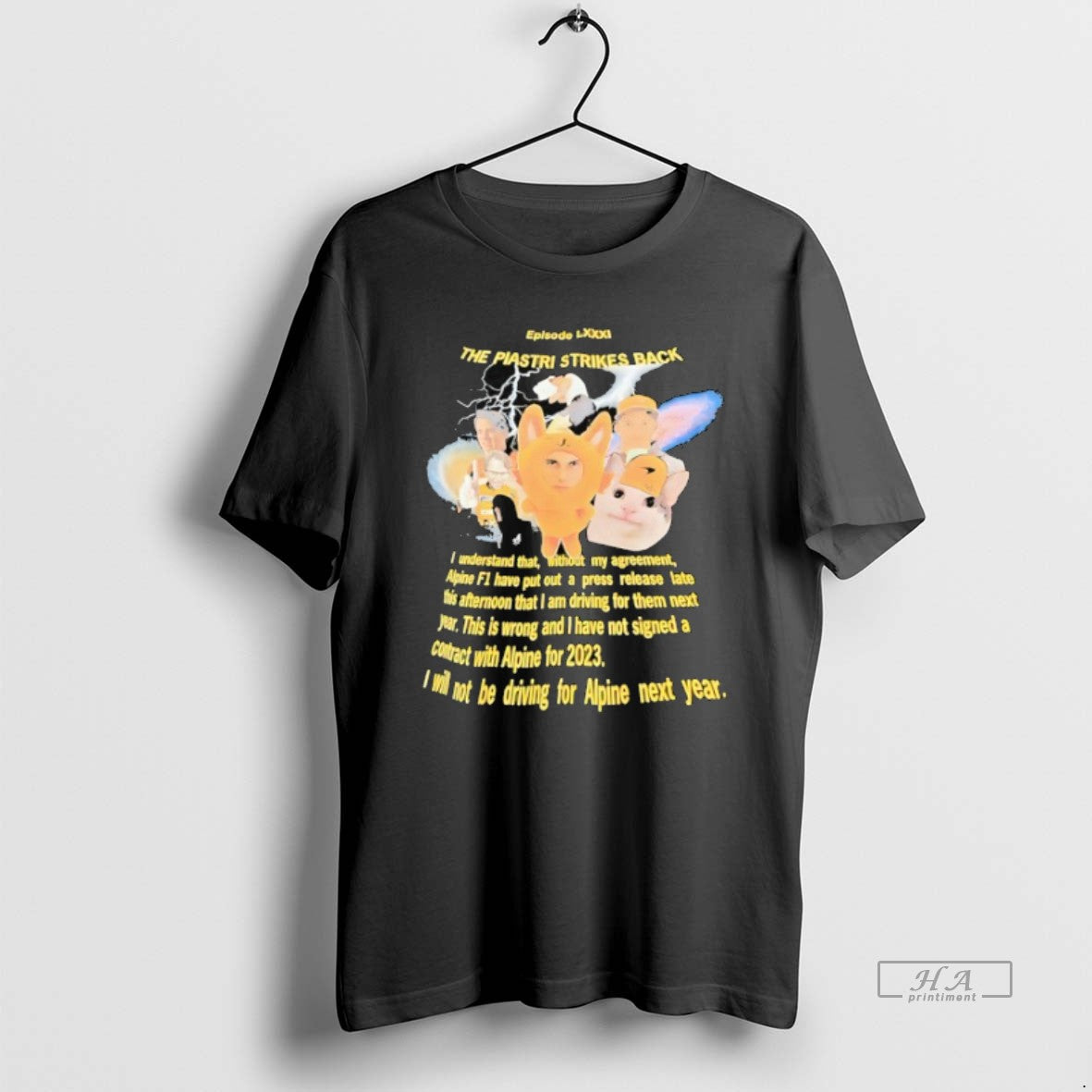 Trendy The Piastri Strikes Back Lightning Meme - Adult & Kids T-Shirts, Sweatshirts & Hoodies apparel design preview 1