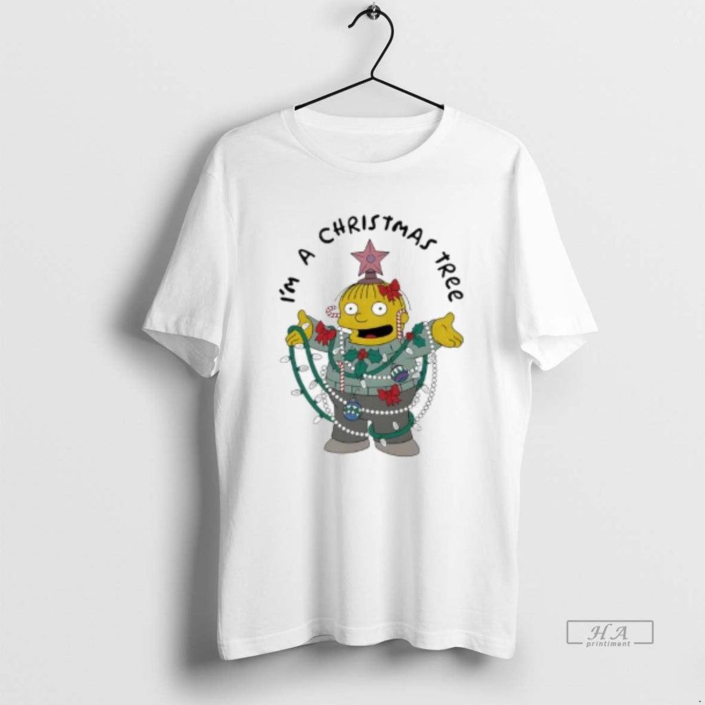 Trendy The Simpsons Ralph Wiggum Im A Christmas Tree - Adult & Kids T-Shirts, Sweatshirts & Hoodies apparel design preview 1