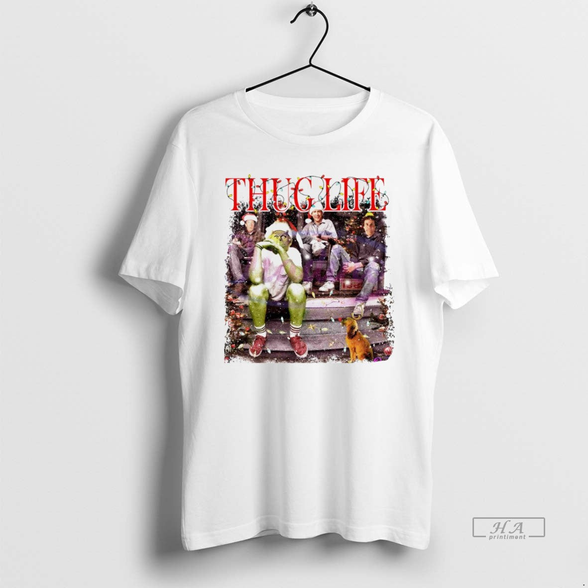 Trendy Thug Life Christmas Grinch Friends Movie Light - Adult & Kids T-Shirts, Sweatshirts & Hoodies apparel design preview 1