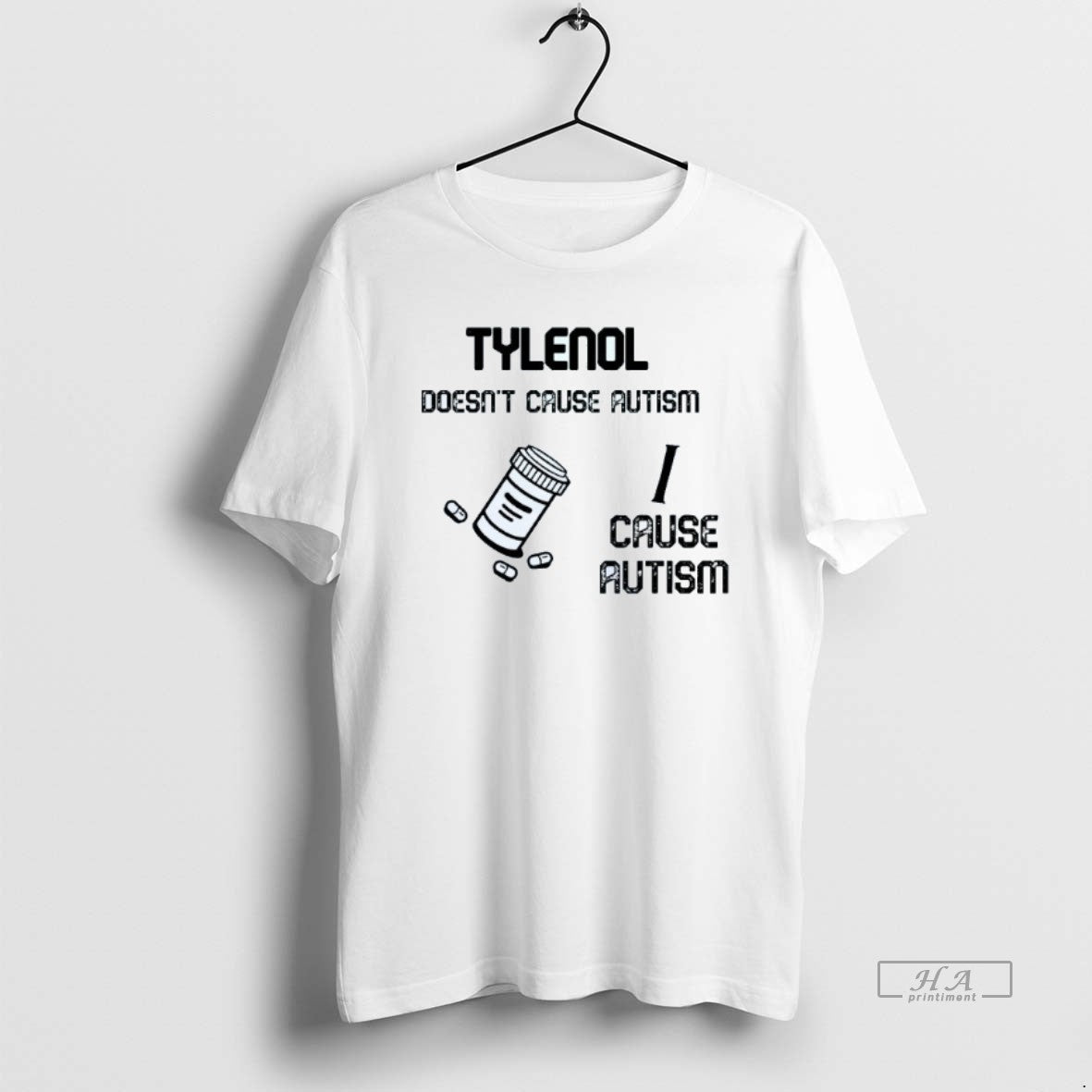 Trendy Tylenol Doesnt Cause Autism I Mens White - Adult & Kids T-Shirts, Sweatshirts & Hoodies apparel design preview 1