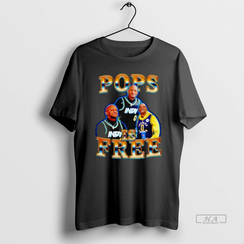 Trendy Tyrese Haliburton Pops Is Free Indiana Pacers - Adult & Kids T-Shirts, Sweatshirts & Hoodies apparel design preview 1