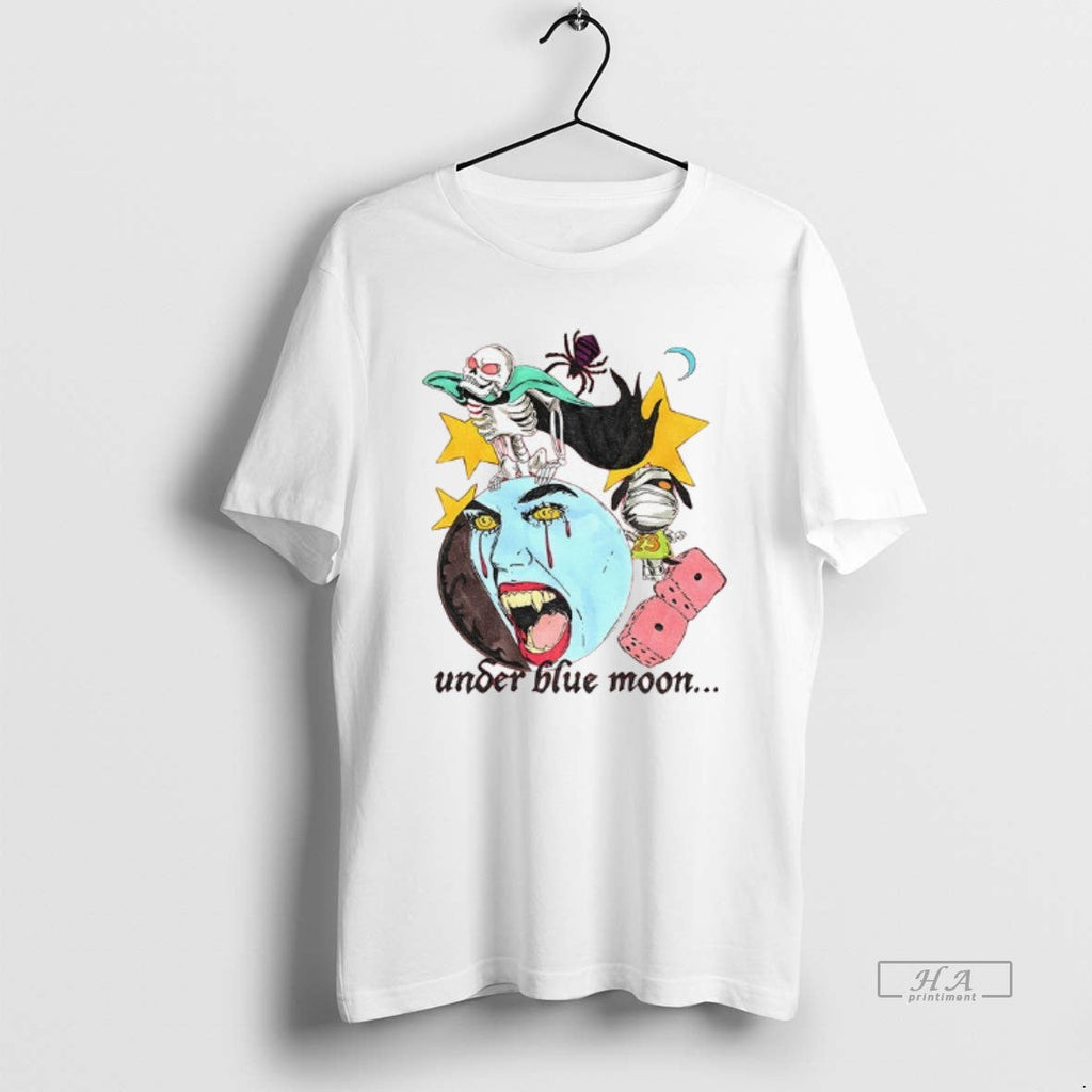 Trendy Under Blue Moon Horror Movie Spooky Season - Adult & Kids T-Shirts, Sweatshirts & Hoodies apparel design preview 1
