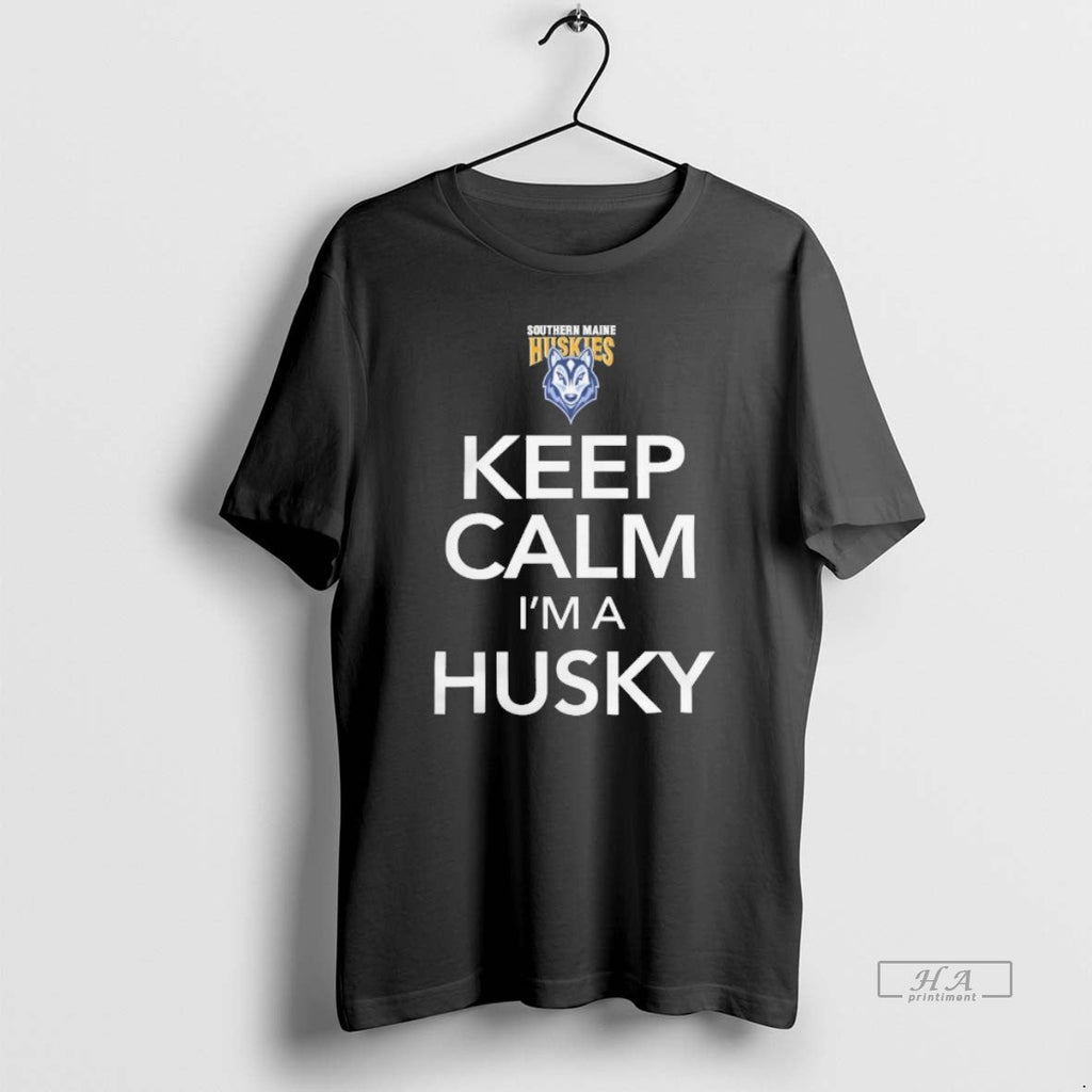 Trendy University Of Southern Maine Huskies Keep Calm - Adult & Kids T-Shirts, Sweatshirts & Hoodies apparel design preview 1