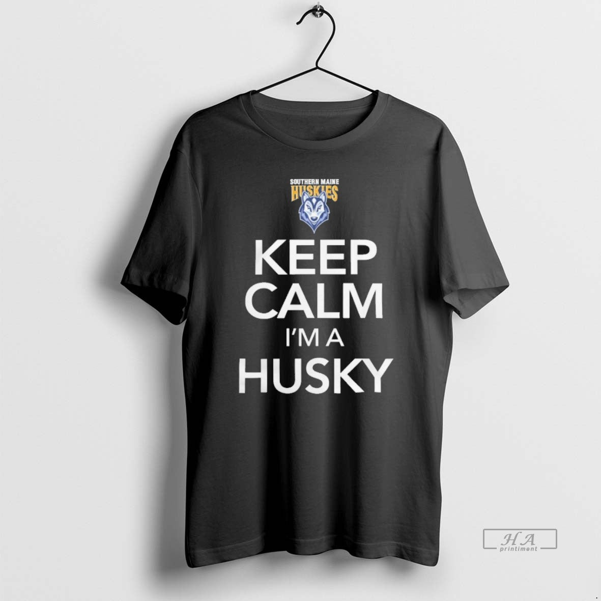 Trendy University Of Southern Maine Huskies Keep Calm - Adult & Kids T-Shirts, Sweatshirts & Hoodies apparel design preview 1