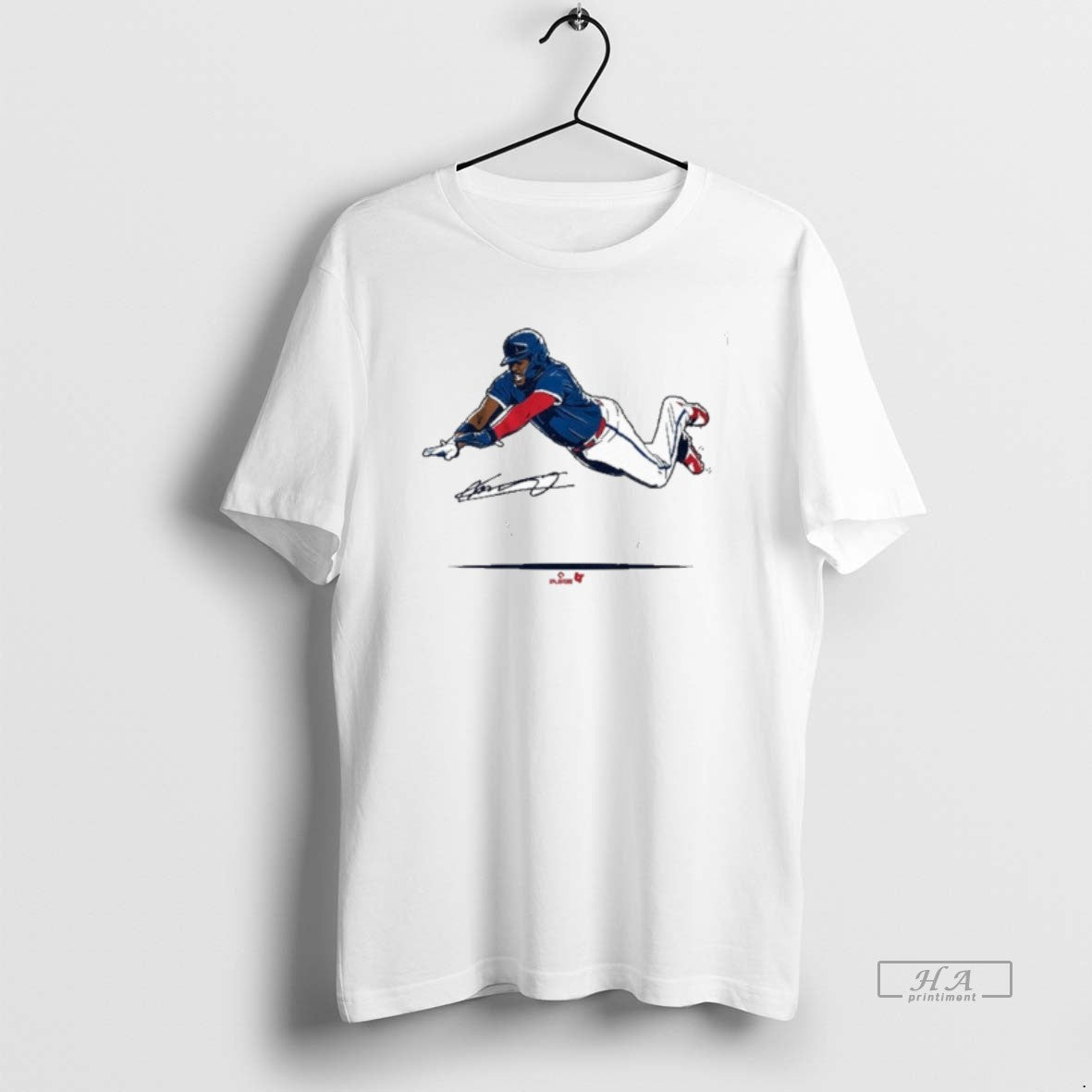Trendy Vladimir Guerrero Jr Super Vlad Flying Slide - Adult & Kids T-Shirts, Sweatshirts & Hoodies apparel design preview 1