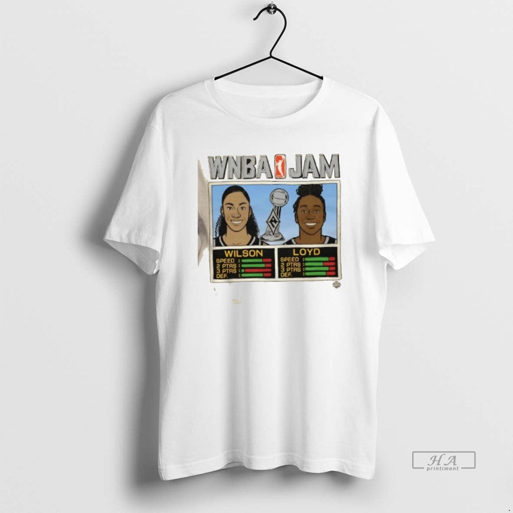 Trendy Wnba Jam Aces 2025 Champs Wilson And Loyd - Adult & Kids T-Shirts, Sweatshirts & Hoodies apparel design preview 1