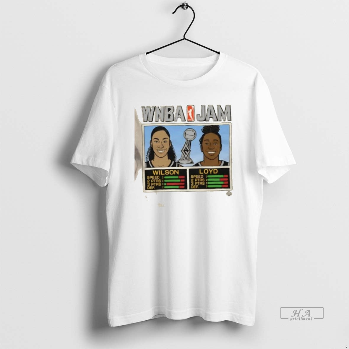 Trendy Wnba Jam Aces 2025 Champs Wilson And Loyd - Adult & Kids T-Shirts, Sweatshirts & Hoodies apparel design preview 1